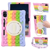 abordables Coques pour tablettes Samsung-Tablette Etuis coque Pour Samsung Galaxy Tab S8 11&#039;&#039; S6 Lite A7 A 8.0&quot; 2022 2021 2020 2019 Portable Poignée Porte-crayons Bande dessinée Dégradé de Couleur Armure Silicone Pour Enfants