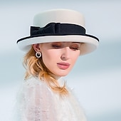 economico Cappelli da Festa-cappelli 100% lana cappello fedora casual tea party elegante con copricapo copricapo bowknot
