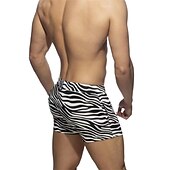 billiga Herrboxers-Herr 1-pack Boxershorts Badkläder Snörning Mönster Polyester Andningsfunktion Mjuk Färgblock Medium Midja Svart