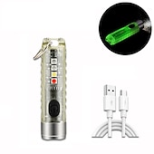 abordables Linternas-mini llavero linterna lámpara recargable antorcha súper brillante con imán camping luz uv potentes luces de iluminación portátiles