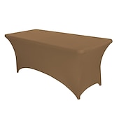 preiswerte Abdeckungen für Gartenmöbel-Stretch-Spandex-Tischdecke für Standard-Klapptische - universeller rechteckiger Tischdeckenschutz für Hochzeit, Bankett und Party