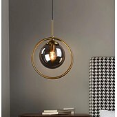 cheap Island Lights-25 cm Single Design Pendant Light LED Globe Circle Metal Electroplated Island Lights Nordic Style Shops / Cafes Dining Room Bedroom Living Room Lights Gift for Family Friends 1100-240V