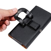 cheap Universal Phone Bags-Leather Phone Belt Case 7.2/6.5/6.2/5.2&#039;&#039; Waist Bag Magnetic Vertical Phone Case for iPhone 14 Pro Max 13 12 11 Pouch Cover Belt Clip