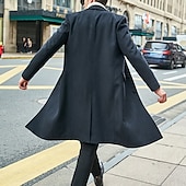 preiswerte Herren-Blazer &amp; -Anzüge-Herren Wintermantel Mantel Büro / Geschäftlich Geschäft Herbst Winter Polyester Windundurchlässig warm halten Oberbekleidung Bekleidung Schick &amp; Modern Glamourös &amp; Dramatisch nicht druckbar Einfarbig