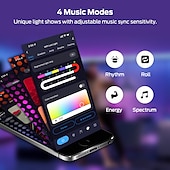 voordelige Slimme lampen-LED Slimme Licht Decoratieve Alexa Tuya Wifi Slimme Muziek Synchroniserende Multikleur Wandlamp Afstandsbediening Stekker