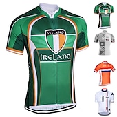 abordables Maillots pour hommes-Homme Maillot Velo Cyclisme Manche Courte Cyclisme Maillot Top avec 3 poches arrière VTT Vélo tout terrain Vélo Route Respirable Séchage rapide Evacuation de l&#039;humidité Poche arrière Gris foncé Vert