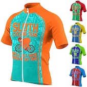 abordables Maillots Hombre-Hombre Maillot de Ciclismo Gracioso Perezoso Manga Corta Bicicleta Maillot Camiseta con 3 bolsillos traseros MTB Bicicleta Montaña Ciclismo Carretera Secado rápido Bandas Reflectantes Bolsillo