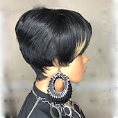 economico Parrucche di altissima qualità-parrucche kabadu pixie cut per donne nere parrucche brasiliane capelli umani con frangia f1b27 parrucche bionde afroamericane parrucche glueless densità 150%