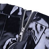 cheap Casual Shorts-Men&#039;s Casual Shorts Faux Leather Shorts Solid Colored Comfort Soft Home Casual Clubwear Sexy Wetlook Black