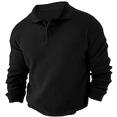 billige genser for menn-Herre Genser Pullover genser Riflet Strikke Avklipt Strikket Aftæpning Moderne Moderne Dagligdagstøy Ut på byen Klær Høst vinter Svart Brun M L XL