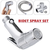 cheap Bidet Faucets-Handheld Toilet Bidet Sprayer Set Kit Stainless Steel Hand Bidet Faucet for Bathroom Handheld Shower Head Nozzle Hose Set Toilet Sprinkler Docking Hand Shower Head Handheld Toilet Sprayer Accessories