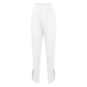 preiswerte Schlichte Hose aus Baumwollleinen-Damenhose aus Baumwollleinen mit Seitentaschen, weites Bein, locker lässig, Sommer, Herbst, Weiß, Hellblau, S, 2XL