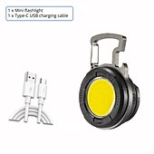 cheap Camping Lights &amp; Lanterns-Mini Flashlight Camping Light Lantern Super Bright COB Keychain Work Light Floodlight with Strong Magnet and Clip Waterproof