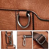 levne Pánské tašky-Pánské Aktovka Taška na laptop PU kůže Kancelář Denní Zip Vrstvené Anti-Dust Pevná barva Tmavěhnědá Černá Hnědá
