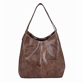 economico Borsette e borse tote-borsa tote grande in similpelle marrone da donna | borsa a tracolla casual con interno spazioso per l&#039;uso quotidiano - design alla moda e resistente