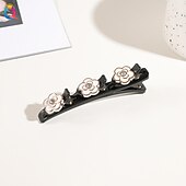 economico Accessori per acconciature-fermagli per capelli intrecciati in pietra di cristallo parkling con 3 piccoli fermagli fermaglio a becco d&#039;anatra a forma di perla fermaglio per capelli intrecciato con strass per donne/ragazze