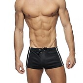 billiga Herrboxers-Herr 1-pack Boxershorts Badkläder Mönster Polyester Andningsfunktion Mjuk Färgblock Medium Midja Svart Vit