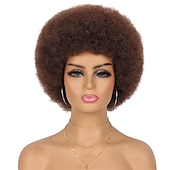 economico Parrucche storiche-parrucca anni &#039;70 parrucche afro per donne nere parrucche afro soffici rimbalzanti e morbide parrucche piene dall&#039;aspetto naturale per feste quotidiane costume cosplay parrucche di carnevale