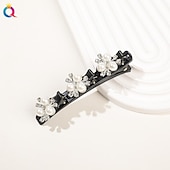 economico Accessori per acconciature-fermagli per capelli intrecciati in pietra di cristallo parkling con 3 piccoli fermagli fermaglio a becco d&#039;anatra a forma di perla fermaglio per capelli intrecciato con strass per donne/ragazze