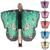 preiswerte Damenkostüme-Schmetterling Faschingskostüme Cosplay Kostüm Flügel Umhang Erwachsene Damen Cosplay Halloween Karneval Einfaches Karnevalskostüm