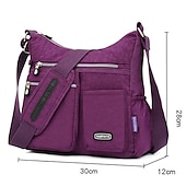 cheap Crossbody Bags-Black Nylon Crossbody Bag for Women – Lightweight Travel Shoulder Bag with Multiple Zipper Pockets