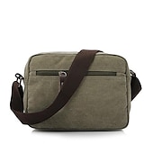 billige Herrevesker-vintage lerret crossbody messenger bag for menn, skulderveske med flere lommer med skinndetaljer for reise og fritidsbruk
