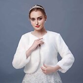 ieftine Bolerouri din Blană-Manșon Lung Paltoane / Jachete Blană Artificială Nuntă / Petrecere / Seara Șal de Damă Cu Despicare