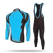 cheap Men&#039;s Clothing Sets-Men&#039;s Cycling Jersey with Bib Tights Long Sleeve Mountain Bike MTB Road Bike Cycling Winter Black Yellow Red Bike Pants / Trousers Jersey Bib Tights Thermal Warm Fleece Lining Windproof 3D Pad