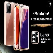 cheap Samsung Cases-Phone Case For Samsung Galaxy S24 S23 S22 S21 Plus Ultra Note 20 Ultra S25 Ultra Magnetic Adsorption Bumper Frame Magnetic Full Body Protective Solid Colored Tempered Glass Metal