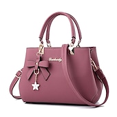 abordables Cabas et fourre-tout-Femme Sac à main Sac bandoulière Cartable Sac à Poignée Supérieure faux cuir Bureau du quotidien Rendez-vous Noeud Couleur unie Vin Noir Rose dragée