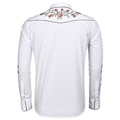 economico camicie western da uomo-Per uomo Rosa Stampe astratte Camicia Camicia occidentale Camicia da cowboy Manica lunga Di tendenza Streetwear Originale Esterno Giornaliero Autunno inverno Collo ripiegabile Stampa Bottone giù Nero