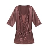 preiswerte Morgenröcke-Herren Morgenmantel Bademantel Einfarbig Stilvoll Casual Heim Täglich Bett Polyester Atmungsaktiv Weich Kapuzenpullover Langarm Frühling Sommer Weiß Rosa