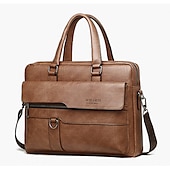 levne Pánské tašky-Pánské Aktovka Taška na laptop PU kůže Kancelář Denní Zip Vrstvené Anti-Dust Pevná barva Tmavěhnědá Černá Hnědá