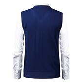 cheap Men&#039;s Pullover Sweater-Men&#039;s Sweater Sweater Vest Pullover Ribbed Knit Knitted Plaid V Neck Stylish Casual Daily Wear Vacation Clothing Apparel Spring &amp;  Fall Camel Black S M L