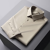 cheap Men&#039;s Dress Shirts-Men&#039;s Dress Shirt Non Iron Shirt Graphic Prints Wedding Outdoor Wine Blue-Green Black White Long Sleeve Turndown Spring &amp;  Fall Clothing Apparel