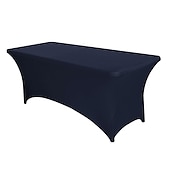 preiswerte Abdeckungen für Gartenmöbel-Stretch-Spandex-Tischdecke für Standard-Klapptische - universeller rechteckiger Tischdeckenschutz für Hochzeit, Bankett und Party