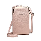 cheap Wallets-Women&#039;s Black Faux Leather Crossbody Bag with Gold Frame Clasp - Compact and Stylish Women&#039;s Phone Purse for Everyday Use