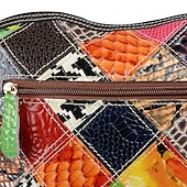 economico Borse a Tracolla-borsa a tracolla in pelle patchwork colorata da donna - borsa in stile bohémien con accenti floreali