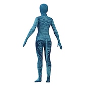 お買い得  女性用コスチューム-ウォーター・ウェイ ネイティリ ジェイク・サリー 全身タイツ コスプレ衣装 メンズ レディース ボーイズ 映画コスプレ ブルー レオタード / ワンジー ハロウィン カーニバル ポリエステル コスチューム