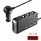 お買い得  車用充電器-シガレット ライター ソケット 4 usb 充電器 スプリッター 12v アウトレット 電源アダプター 車 新