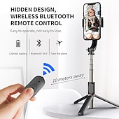economico Bastoni per selfie-stabilizzatore portatile bluetooth per smartphone con gimbal palmare con treppiede selfie stick pieghevole gimbal per smartphone xiaomi iphone