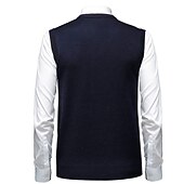 baratos colete de camisolas masculinas-Homens Suéter Colete de moletom Suéteres sociais masculinos Pulôver Estriado Tricotar Tricotado Xadrez Decote V à moda Casual Roupa Diária Férias Roupa Primavera &amp; Outono Camelo Vinho M L XL