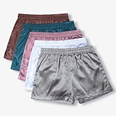 billiga Sov botten-Herr Vardagsklädsel Pyjamasshorts Slät Ledigt Komfort Hem Dagligen Säng Polyester Andningsfunktion Mjuk Elastisk midja Vår Sommar Ljusrosa Svart