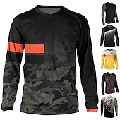 Χαμηλού Κόστους Ανδρικές φανέλες-Ανδρικά Ντάουνιλ Τζέρσεϋ καμουφλάζ Μακρυμάνικο Ποδήλατο Αθλητική μπλούζα Μπολύζες με 3 πίσω τσέπες Ποδηλασία Βουνού Ποδηλασία Δρόμου Γρήγορο Στέγνωμα Moale Άνετο Ύγρανση Αθλητισμός