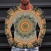 preiswerte 3D-T-Shirts-Herren Graphic Technologie T Shirt Tee Langarm T-Shirt 3D-Druck Rundhalsausschnitt Hemd Modisch Designer Einfach Outdoor Casual Täglich Gelb Blau Grün Frühling &amp; Herbst Bekleidung S M L XL 2XL 3XL