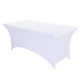 preiswerte Abdeckungen für Gartenmöbel-Stretch-Spandex-Tischdecke für Standard-Klapptische - universeller rechteckiger Tischdeckenschutz für Hochzeit, Bankett und Party