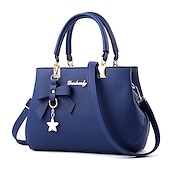 abordables Cabas et fourre-tout-Femme Sac à main Sac bandoulière Cartable Sac à Poignée Supérieure faux cuir Bureau du quotidien Rendez-vous Noeud Couleur unie Vin Noir Rose dragée
