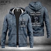levne Halloween mikiny a svetry-Pánské Lebky Grafické tisky Kapuce Kapucky Mikina Šik ven Designové Dlouhý rukáv Kapuce Sporty a outdoor Denní Sport Rubínově červená Vodní modrá Zip Tisk Jaro &amp; podzim Návrhář