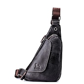 levne Pánské tašky-pánská taška na popruh z hovězí kůže - vintage crossbody kabelka přes rameno pro cestování, outdoor a každodenní použití