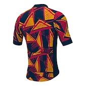abordables Maillots pour hommes-21Grams Homme Maillot Velo Cyclisme Manche Courte Cyclisme Top avec 3 poches arrière VTT Vélo tout terrain Vélo Route Respirable Evacuation de l&#039;humidité Séchage rapide Bandes Réfléchissantes Jaune